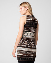 Thumbnail for your product : Le Château Printed Knit Crochet Crew Neck Tunic Top