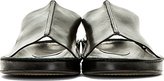 Thumbnail for your product : CNC Costume National Black Glossy Leather Cut-Out Slide Sandals