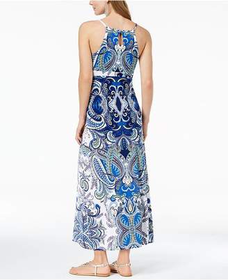 INC International Concepts Printed Halter Maxi Dress, Created for Macy's