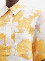Thumbnail for your product : EPHEMERA Mai Tai Floral-print Linen Short-sleeved Shirt - Orange Multi