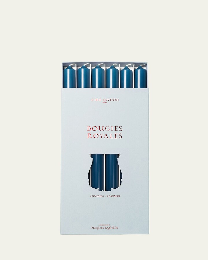 Cire Trudon Royale Taper Candles - Marine Blue, Set of 6