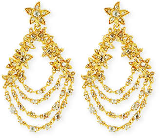 Oscar de la Renta Golden Starfish Chain Pierced Earrings