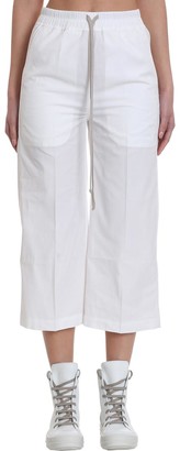 Drkshdw Drawstring Crop Pants In White Cotton