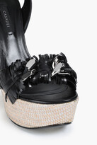 Thumbnail for your product : Casadei Fringed leather wedge sandals