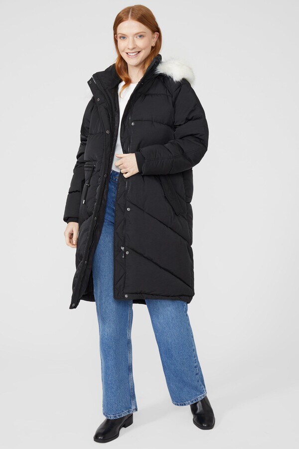 Maine Fur Trim Hood Long Padded Coat ShopStyle