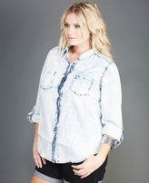 Thumbnail for your product : Wet Seal Acid Wash Denim Shirt