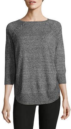 Style And Co. Petite Braided Round-Hem Sweater