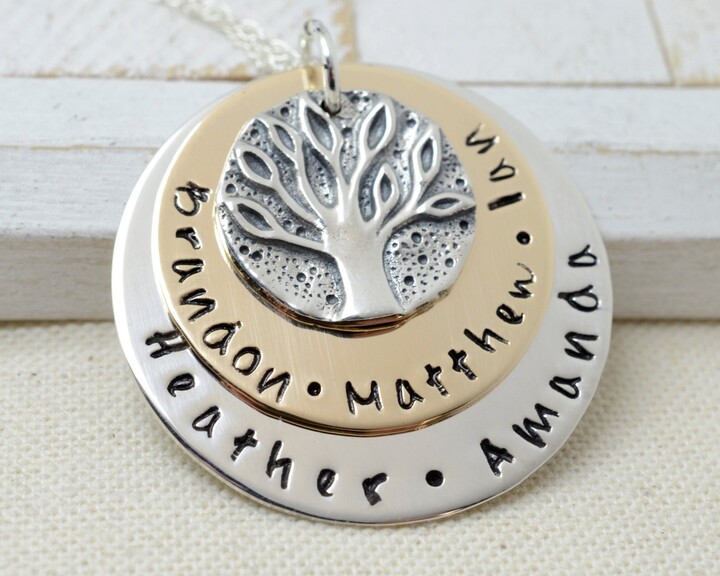 Family Tree Necklace For Grandma, Grandmother Necklace, Gift Mother's Day Jewelry, Nana, Grandma