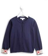 Thumbnail for your product : Burberry Kids Check Cuffs Cotton Knit Cardigan