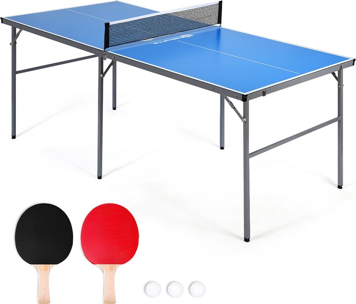 Costway 6 x3 Portable Tennis Ping Pong Folding Table w/Accessories