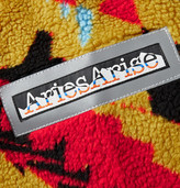 Thumbnail for your product : Aries Logo-Appliqued Printed Fleece Hoodie
