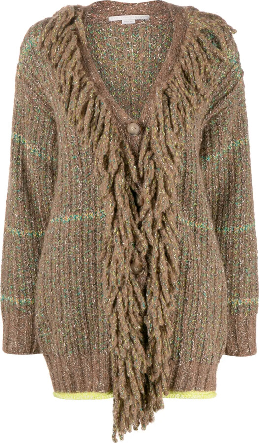 Cable-Knit Tweed Cardi-Coat