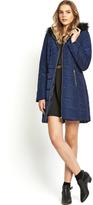 Thumbnail for your product : Love Label Faux Fur Hooded Padded Coat