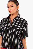 Thumbnail for your product : boohoo Striped Short Sleeve Boxy Shirt