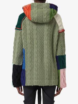 Burberry Wool and Cashmere Blend Patchwork Hoodie