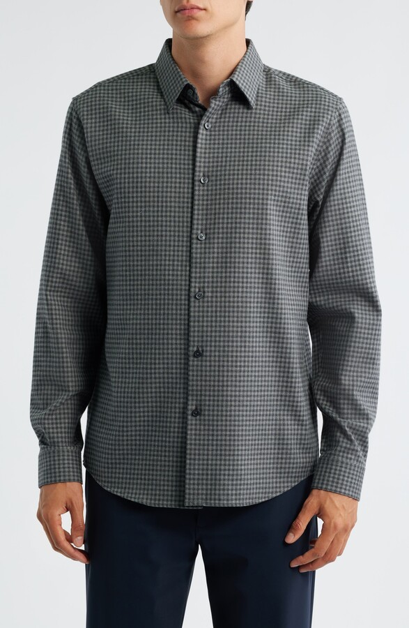 Theory Irving Standard Fit Cotton Gingham Button-Up Shirt