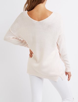 Charlotte Russe V-Neck Tunic Sweater