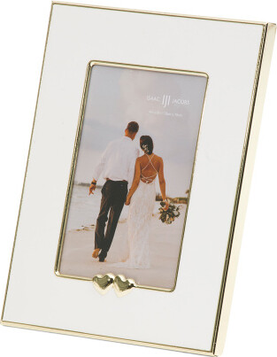 TJMAXX 4X6 Metal Two Heart Tabletop Picture Frame, Gold