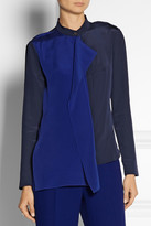 Thumbnail for your product : Roland Mouret Vespula draped silk-marocain blouse