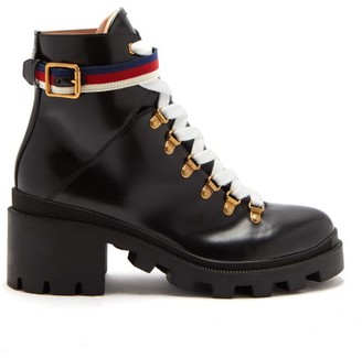 Gucci Trip Leather Boots - Womens - Black Gucci Trip Leather Boots - Womens - Black