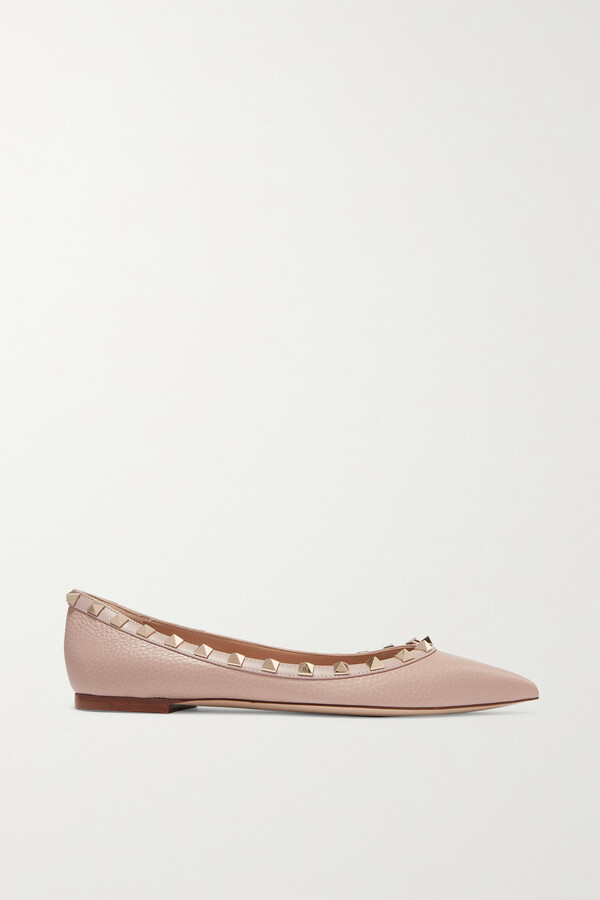 pink pointed flat shoes