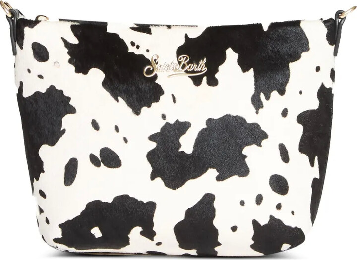 MC2 Saint Barth Aline cow-print leather clutch bag