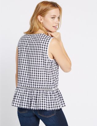 Marks and Spencer PETITE Pure Cotton Gingham Blouse