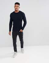 Thumbnail for your product : ASOS Design Muscle Fit Ribbed Jumper In Navy