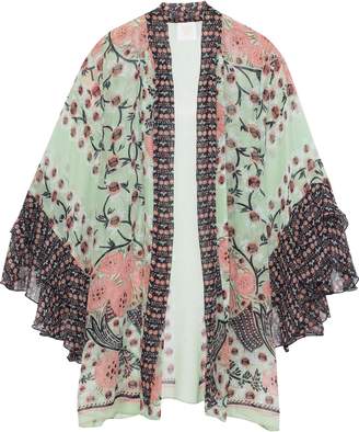 Anna Sui Rubaiyat Floral-print Silk-chiffon Kimono