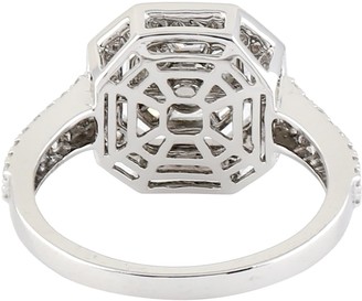 Artisan 18K White Gold Baguette Diamond Designer Ring Jewelry