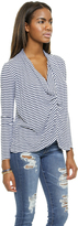 Thumbnail for your product : Three Dots Chevron Stripe Button Cowl Top