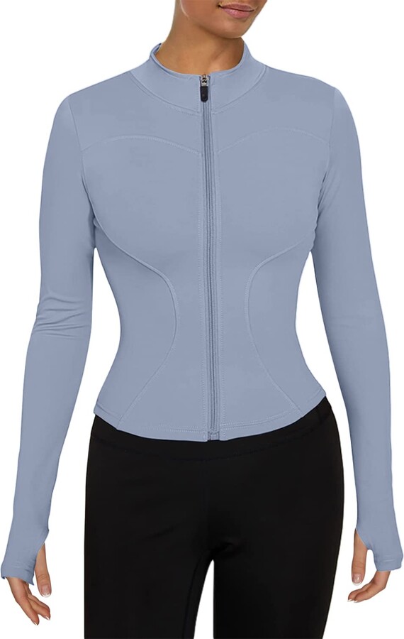 LUYAA Women's Active Wear Jacket Full Zip Athletic Cropped Workout