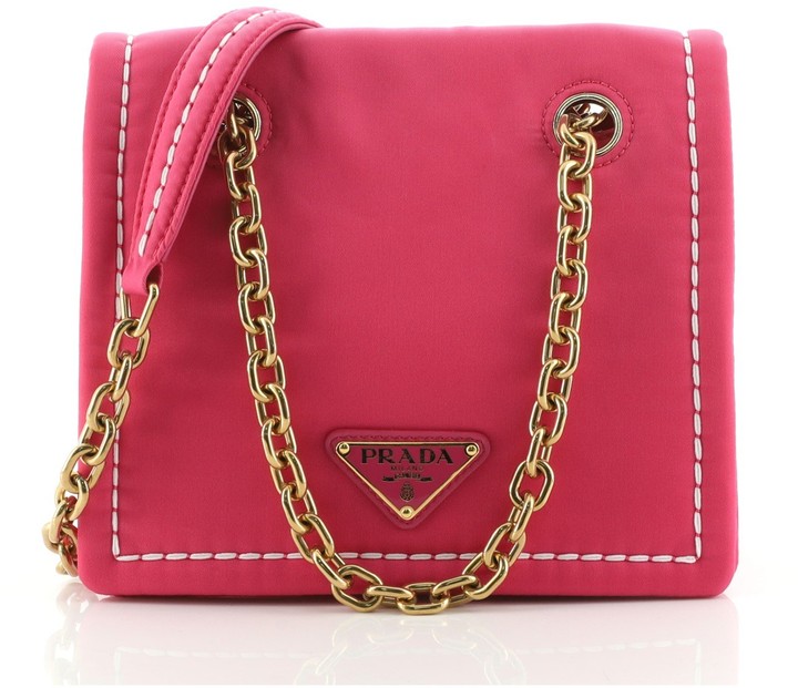 Prada Padded Chain Flap Bag Tessuto Small - ShopStyle