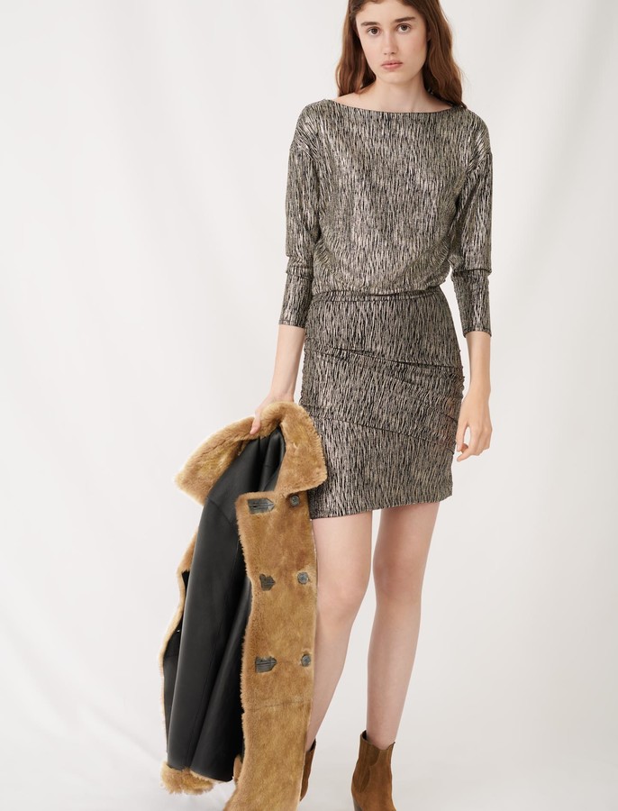 Maje Gold foil dress - ShopStyle