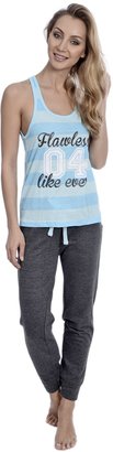 Sleep & Co. Women's Racerback Tank Top and Fitted Terry Pant Set