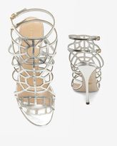 Thumbnail for your product : Sergio Rossi Art Deco Cage Stiletto: Silver