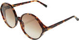 Thumbnail for your product : Linda Farrow Oversize Tortoiseshell Print Sunglasses