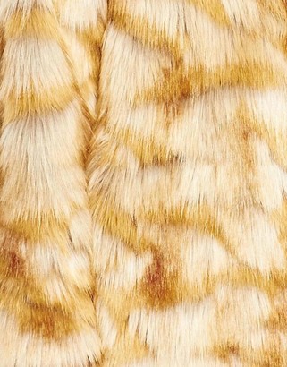 ASOS COLLECTION Coat in Pelted Vintage Faux Fur & Shawl Collar
