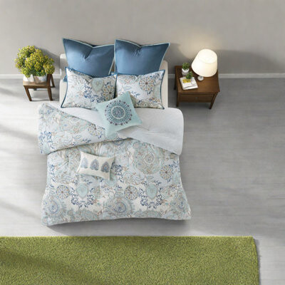 DORROM Premium Cotton Bedding Sets Reversible Floral Design Shabby Chic Comfort