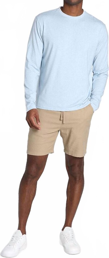 JACHS NEW YORK Long Sleeve Cotton Modal Crewneck Sweatshirt In Light Blue