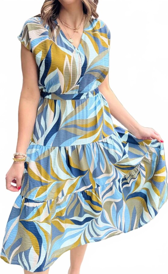 Tiered Dress In Loden