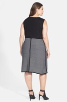 Thumbnail for your product : Calvin Klein Stripe Fit & Flare Sweater Dress (Plus Size)