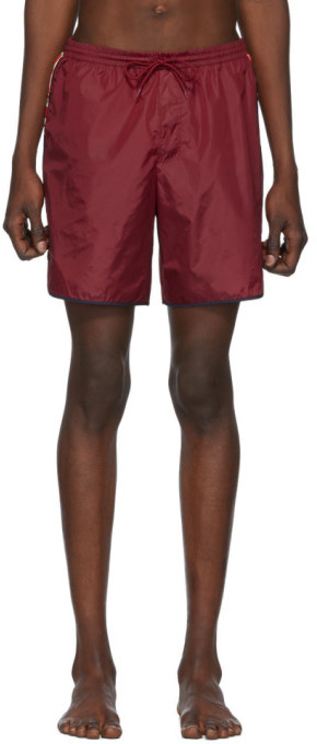 red gucci swim shorts