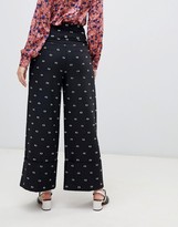 Thumbnail for your product : Lost Ink wide leg trousers in spot print