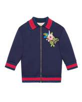 Thumbnail for your product : Gucci Neoprene Zip-Front Sweatshirt, Blue, Size 6-12