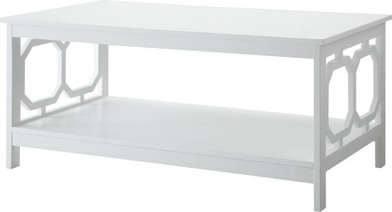 Breighton Home BreightonHomeOmegaCoffeeTableWhitewithShelf:ContemporarySquareDesignGeometricDetail