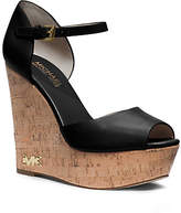 Thumbnail for your product : Michael Kors Ivana Leather And Cork Wedge
