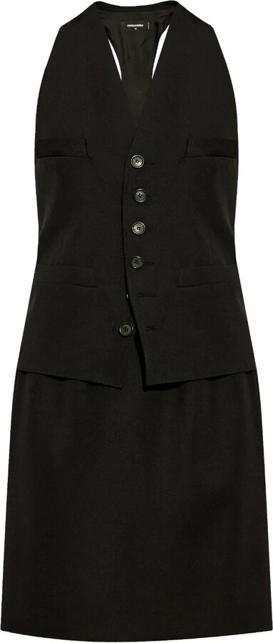 DSQUARED2 V-neck wool dress