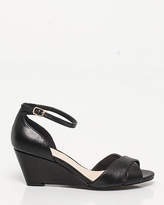 Thumbnail for your product : Le Château Faux Leather Ankle Strap Wedge