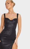 Thumbnail for your product : PrettyLittleThing Black Glitter Sleeveless Cup Detail Midi Dress
